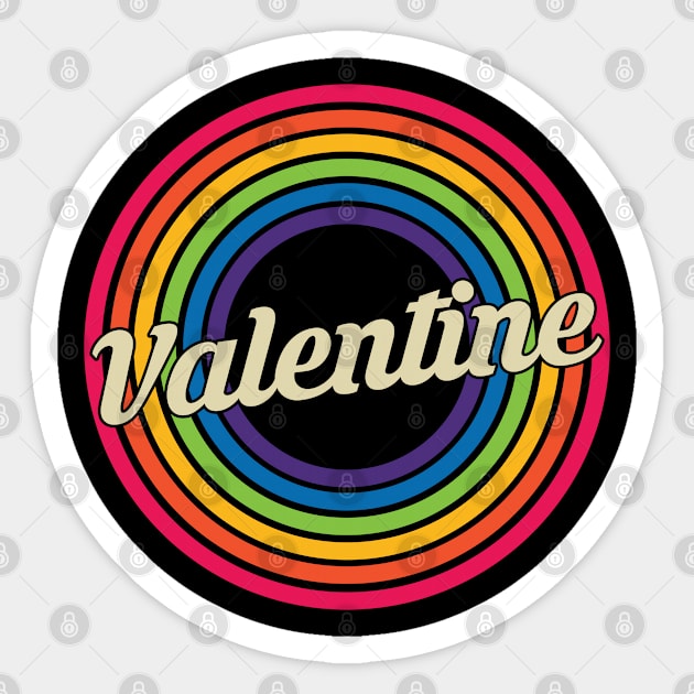 Valentine - Retro Rainbow Style Sticker by MaydenArt